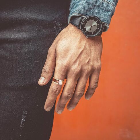 Koa Wood Band Inlay RFID Smart Ring سيراميك إيبوكسي أسود أو مطلي بالذهب معرف T5577 / IC CUID (GEN2) رقاقة استنساخ قابلة لإعادة الكتابة 125 كيلو هرتز / 13.56 ميجا هرتز حلقة بطاقات المفاتيح للتحكم في الوصول in Kuwait