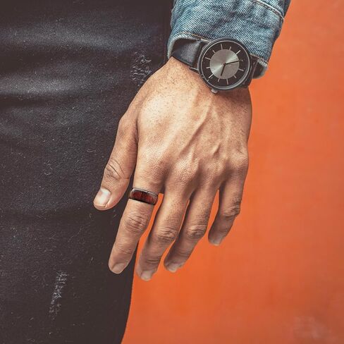 Koa Wood Band Inlay RFID Smart Ring سيراميك إيبوكسي أسود أو مطلي بالذهب معرف T5577 / IC CUID (GEN2) رقاقة استنساخ قابلة لإعادة الكتابة 125 كيلو هرتز / 13.56 ميجا هرتز حلقة بطاقات المفاتيح للتحكم في الوصول in Kuwait