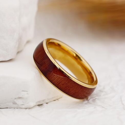 Koa Wood Band Inlay RFID Smart Ring سيراميك إيبوكسي أسود أو مطلي بالذهب معرف T5577 / IC CUID (GEN2) رقاقة استنساخ قابلة لإعادة الكتابة 125 كيلو هرتز / 13.56 ميجا هرتز حلقة بطاقات المفاتيح للتحكم في الوصول in Kuwait