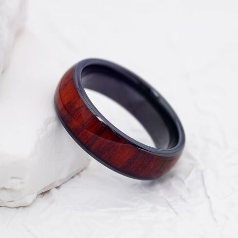 Koa Wood Band Inlay RFID Smart Ring سيراميك إيبوكسي أسود أو مطلي بالذهب معرف T5577 / IC CUID (GEN2) رقاقة استنساخ قابلة لإعادة الكتابة 125 كيلو هرتز / 13.56 ميجا هرتز حلقة بطاقات المفاتيح للتحكم في الوصول in Kuwait