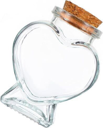Mini Glass Heart-Shaped Bottle, Decorative BottlesEmpty Glass Bottle with Cork Stoppers Small Jars for DIY Art Crafts Projects Decoration Party Favors Party Wedding in Saudi Arabia