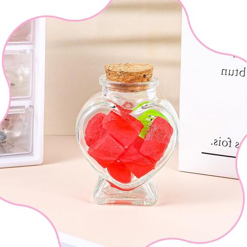 Mini Glass Heart-Shaped Bottle, Decorative BottlesEmpty Glass Bottle with Cork Stoppers Small Jars for DIY Art Crafts Projects Decoration Party Favors Party Wedding in Saudi Arabia