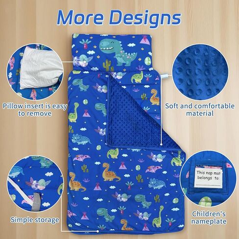 بساط قيلولة للأطفال الصغار مع وسادة قابلة للإزالة وبطانية مينكي قابلة للطي لتخزين الأطفال وحقيبة نوم ناعمة ومريحة للأطفال الصغار للسفر والتخييم والرعاية النهارية لمرحلة ما قبل المدرسة in Kuwait