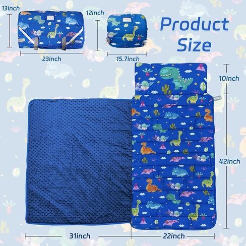 بساط قيلولة للأطفال الصغار مع وسادة قابلة للإزالة وبطانية مينكي قابلة للطي لتخزين الأطفال وحقيبة نوم ناعمة ومريحة للأطفال الصغار للسفر والتخييم والرعاية النهارية لمرحلة ما قبل المدرسة in Kuwait