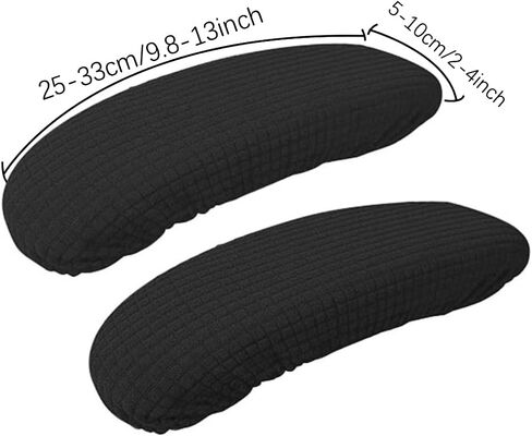 2Pcs Office Removable Arm Rest Covering, Elastic Chair Armrest Covers, Office Seat Hand Rest Protector, Arm Covers Protectors for Office Chair(Black) in Saudi Arabia