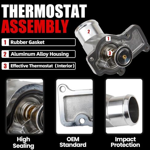 MITZONE Automotive Engine Coolant Thermostat Housing Assembly Compatible with 1997-2008 Porsche Boxster 1999-2008 911 2006-2007 Cayman EXCEPT Turbo/GT2/GT3 in Saudi Arabia