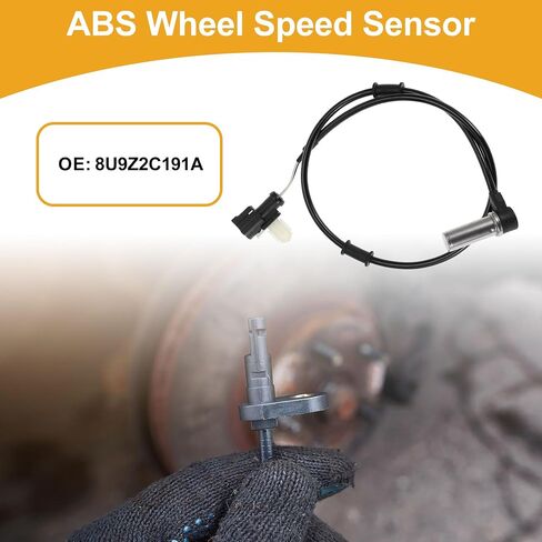 مستشعر سرعة العجلات ABS رقم 8U9Z2C191A مستشعر ABS الخلفي الأيسر مستشعر نظام الكبح المضاد للقفل لفورد F53 الهيكل المجرد 2008-2019 in Kuwait