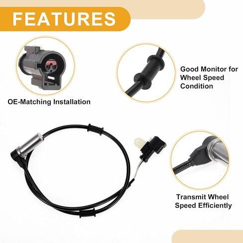 مستشعر سرعة العجلات ABS رقم 8U9Z2C191A مستشعر ABS الخلفي الأيسر مستشعر نظام الكبح المضاد للقفل لفورد F53 الهيكل المجرد 2008-2019 in Kuwait