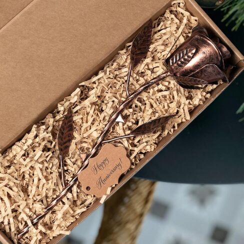 هدايا الذكرى السنوية البرونزية لمدة 8 سنوات - الذكرى السنوية الثامنة للذكرى السنوية الثامنة لهدية برونزية، وردة أبدية لمدة 8 سنوات من الذكرى السنوية للزفاف، مصنوعة يدويًا من البرونز الملون الذكرى السنوية الثامنة للزوجة عمل فني أبدي in Kuwait