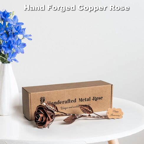 هدايا الذكرى السنوية البرونزية لمدة 8 سنوات - الذكرى السنوية الثامنة للذكرى السنوية الثامنة لهدية برونزية، وردة أبدية لمدة 8 سنوات من الذكرى السنوية للزفاف، مصنوعة يدويًا من البرونز الملون الذكرى السنوية الثامنة للزوجة عمل فني أبدي in Kuwait