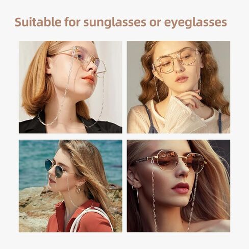 Glasses Chain for Women Sunglasses Eyeglass Strap for Girls 2 Pcs Stylish Eye Glasses Holders around Neck in Saudi Arabia