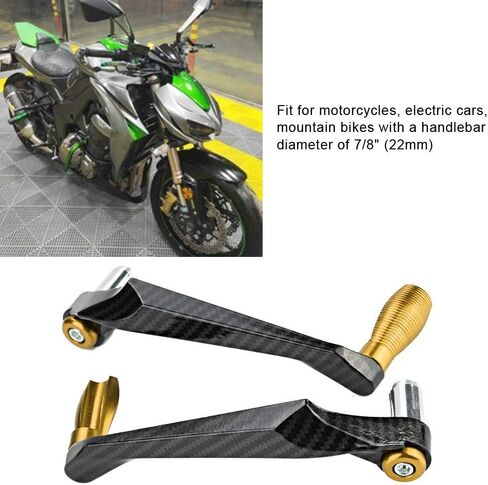 7/8inch Universal 22MM CNC Handlebar Brake Clutch Lever Hand Guard Protector for Motorcycle (Gold) in Saudi Arabia