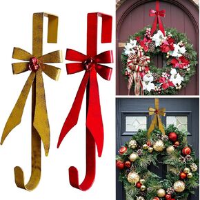 2 حزمة من شماعات إكليل رجل الثلج على شكل قصب الحلوى للباب الأمامي، زينة عيد الميلاد المعدنية فوق الباب خطاف إكليل واحد حلية إكليل الباب، شماعة الباب للباب in Kuwait