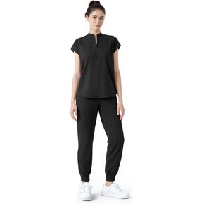 Scrubs for Women Set,Soft Mock Collar Scrub Top & Jogger Scrub Pant,8 Pockets,Relaxed Fit Stretch Nurse Uniform Sets in Saudi Arabia
