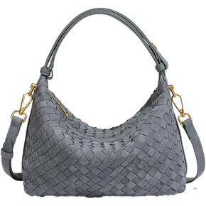 Women's Suede Woven Bag Shoulder Tote Purse Retro Crossbody Handbag Clutch Woven Tote Bag Slouchy Crescent Satchel in Kuwait