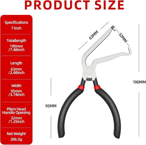 Electrical Disconnect Pliers 37960, Automotive Electrical Connector Disconnect Pliers for Cars, Fuel Line Petrol Clip Pipe Pliers, Long Spark Plug Disassembly Pliers for Push Tab Electrical Connector in Saudi Arabia