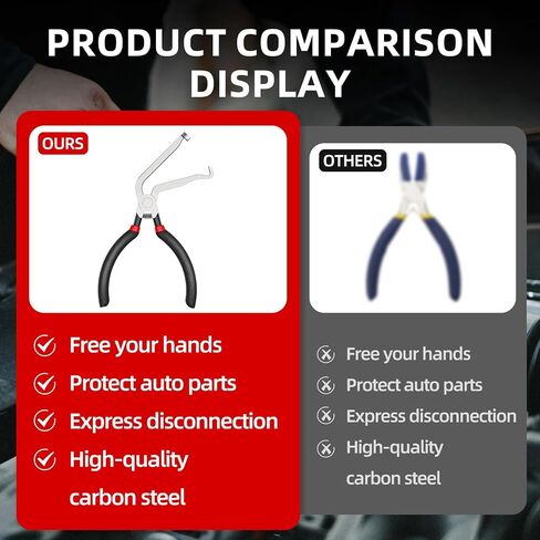 Electrical Disconnect Pliers 37960, Automotive Electrical Connector Disconnect Pliers for Cars, Fuel Line Petrol Clip Pipe Pliers, Long Spark Plug Disassembly Pliers for Push Tab Electrical Connector in Saudi Arabia