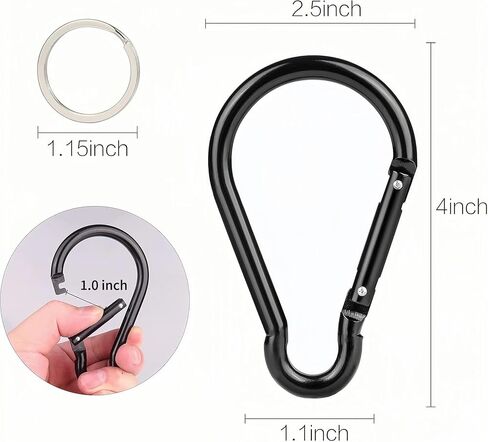 Carabiner Caribeaner Clip,Extra Large 4" Aluminum Carabeaner Keychain Hook,Spring Snap Key Chain Clip in Saudi Arabia