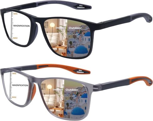 CLASAGA Progressive Multifocal Reading Glasses for Men Photochromic Gray Sunglasses Sports Style Blue Light Blocking Readers in Saudi Arabia