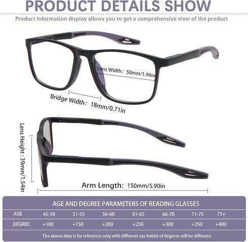 CLASAGA Progressive Multifocal Reading Glasses for Men Photochromic Gray Sunglasses Sports Style Blue Light Blocking Readers in Saudi Arabia
