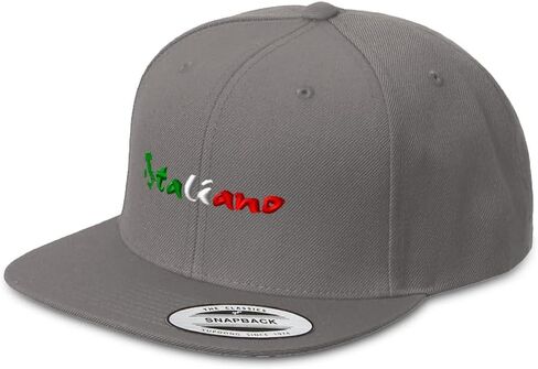Speedy Pros Snapback Hat for Men Flat Brim Hats Italian Italy Flag Word Embroidery Embroidered Flat Bill Hat Acrylic in Saudi Arabia