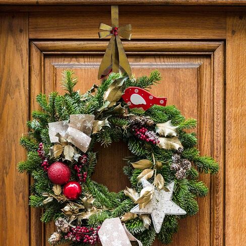 2 حزمة من شماعات إكليل رجل الثلج على شكل قصب الحلوى للباب الأمامي، زينة عيد الميلاد المعدنية فوق الباب خطاف إكليل واحد حلية إكليل الباب، شماعة الباب للباب in Kuwait