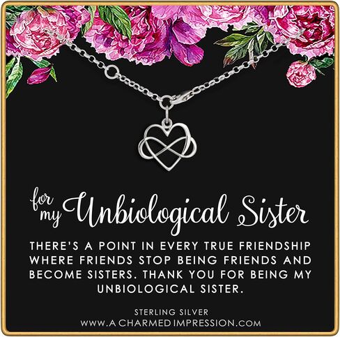 A Charmed Impression Unbiological Sister • Sterling Silver Bracelet for Women • Stepsister Gifts • Infinite Love Friendship • Infinity Heart Bracelet • Bonus Sister Bracelets for 2 3 in Saudi Arabia