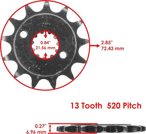 Caltric Front Drive Chain Sprocket Compatible with Honda CRF250F 2019-2024 / XR250R 1996-2004 / NX250 1988-1990 in Saudi Arabia