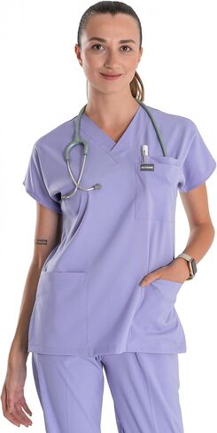Professional Medical Uniforms & Scrubs - Soft Stretch Fabric Scrubs Uniforms Women Set - Scrub Top and Scrub Bottom in Saudi Arabia