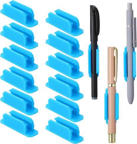 12 PCS Adhesive Pencil Pen Holder, Silicone Pen Holder for Desk Wall Marker Clip Pencil Holder with Adhesive Stickers for Clipboard School Office Teacher Classroom Organizer Accessories in Saudi Arabia