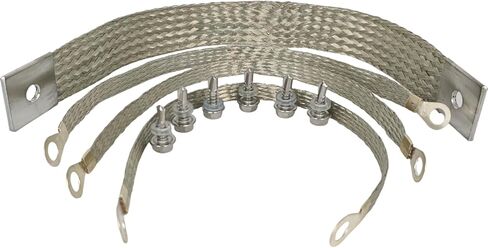 40140 طقم حزام أرضي للمحرك لمعظم هيكل هيكل السيارة، سلك التأريض 14 بوصة 1/0 AWG 11 بوصة 10 AWG برغي ذاتي اللولبة مضفر أداء عالي التحمل عالمي in Kuwait