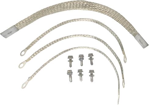 40140 طقم حزام أرضي للمحرك لمعظم هيكل هيكل السيارة، سلك التأريض 14 بوصة 1/0 AWG 11 بوصة 10 AWG برغي ذاتي اللولبة مضفر أداء عالي التحمل عالمي in Kuwait