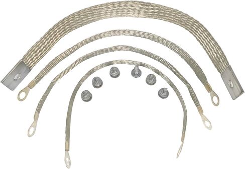 40140 طقم حزام أرضي للمحرك لمعظم هيكل هيكل السيارة، سلك التأريض 14 بوصة 1/0 AWG 11 بوصة 10 AWG برغي ذاتي اللولبة مضفر أداء عالي التحمل عالمي in Kuwait
