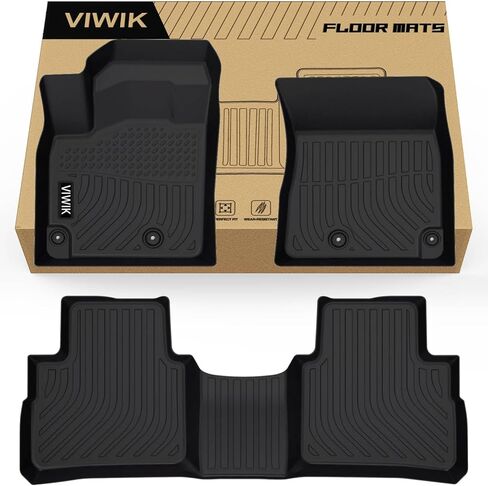 VIWIK Floor Mats for Nissan Rogue 2025-2021 (No Sport Models),All Weather Floor Mats Accessories TPE Custom Floor Liners 1st & 2nd Row Black in Saudi Arabia
