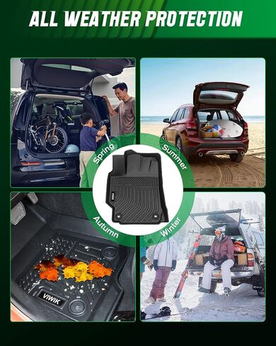 VIWIK Floor Mats for Nissan Rogue 2025-2021 (No Sport Models),All Weather Floor Mats Accessories TPE Custom Floor Liners 1st & 2nd Row Black in Saudi Arabia