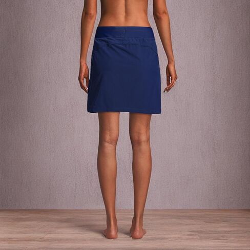 تنورة سباحة للسيدات من Lands' End بخصر مريح، تنورة سباحة سفلية سكورت Deep Sea Navy Plus 18 واط in Kuwait