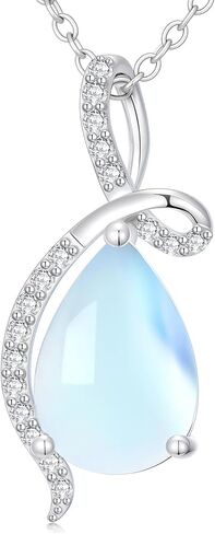 Aihpos Birthstone Necklaces For Women 925 Sterling Silver Infinity Teardrop Pendant With Moissanite Gemstone Jewelry Necklace For Her, 18''+2'' in Saudi Arabia