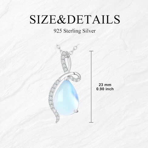Aihpos Birthstone Necklaces For Women 925 Sterling Silver Infinity Teardrop Pendant With Moissanite Gemstone Jewelry Necklace For Her, 18''+2'' in Saudi Arabia