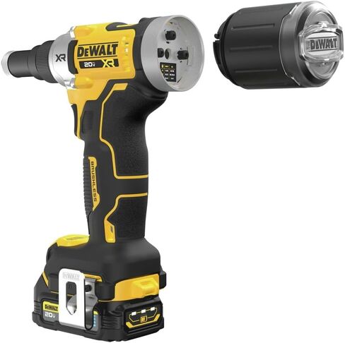 أداة برشام لاسلكية ديوالت 20 فولت ماكس XR، 3/16 بوصة، تتضمن بطارية وشاحن (DCF403D1) in Kuwait