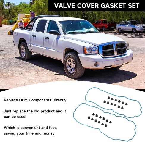 Engine Valve Cover Gasket - Compatible for Dodge Dakota/Durango 4.7L 2000-2003 for Jeep Grand Cherokee 4.7L 1999-2003 - Replace Part V264GT, VS50521R - Set of 2 in Saudi Arabia