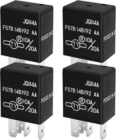 مرحل F57B14B192AA (مجموعة من 2)، 10A/20A 12VDC 5Pins مرحل السيارات F57B 14B192 AA - استبدال OEM، متوافق مع سيارات مختارة من Ford، Toyota، Cadillac in Kuwait