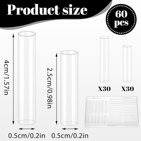 60 Pcs Sneakers Shoe Laces Shortening Repair Aglet Tips 2 Lengths Heat Shrink Shoelaces Ends Repair Kit Shoe Lace Ends Tips Clear Plastic Aglet Replacement for Shoestring Data Cable Protection in Kuwait