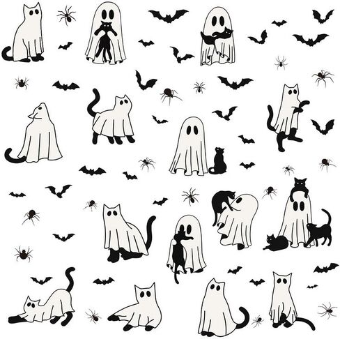 2 Sheets Halloween Ghost Window Clings Ghost Window Decals Ghost Reusable Stickers for Spooky Halloween Home Decoration Windows Glass Mirror Decor Holiday Party Supplies in Saudi Arabia