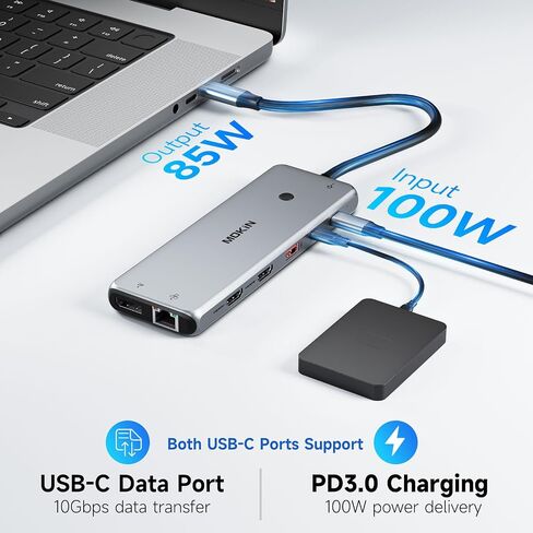 USB C to HDMI Multiport Adapter, Type-C Hub Thunderbolt 3 to HDMI 4K Output USB 3.0 Port and USB-C Charging Port, Digital AV Adapter for MacBook Pro/air, Galaxy S8/S9 in Saudi Arabia