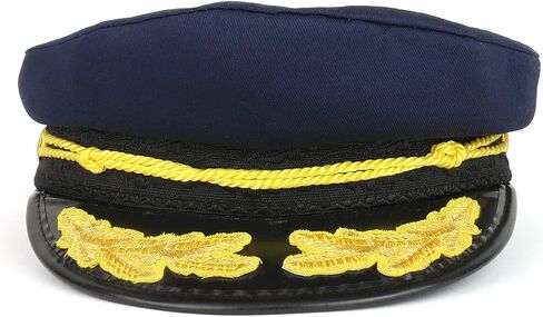 Armycrew Cotton Yacht Captain Costume Hat with Gold Oak Leaf and Rope in Saudi Arabia