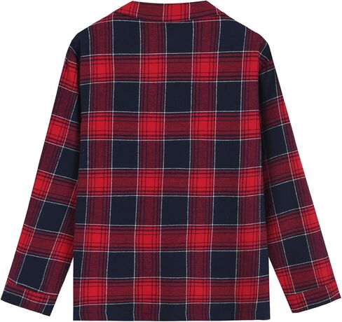 Latuza Women's Plaid Flannel Pajama Shirt Button Down Long Sleeve Pj Top in Kuwait