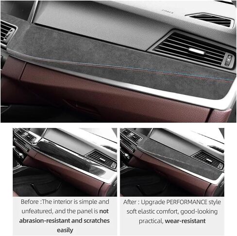 Car Dashboard Panel Trim Cover Instrument Compatible for BMW F10 F18 5 Series Co-Pilot MP Stickers Car Interior Accessories(9002 Black RHD A) in Saudi Arabia