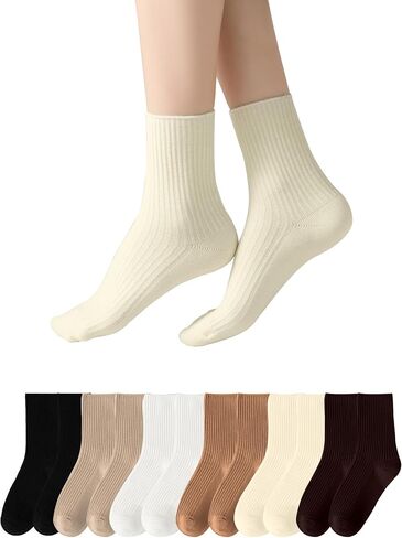 Womens Cute Crew Socks Casual Cotton Socks for Women Neutral Athletic in Saudi Arabia