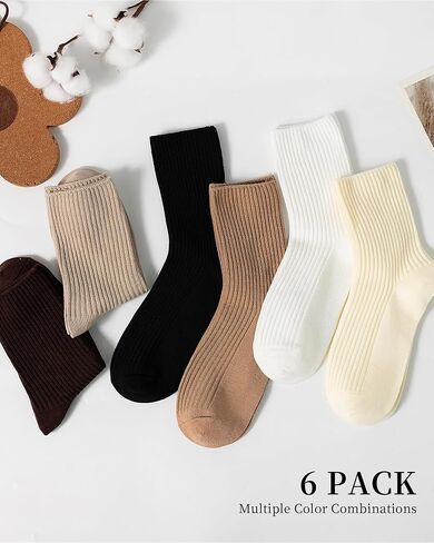 Womens Cute Crew Socks Casual Cotton Socks for Women Neutral Athletic in Saudi Arabia