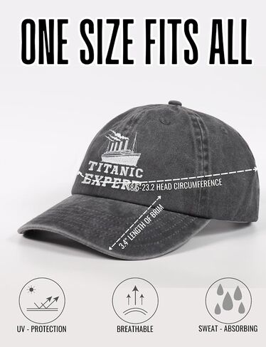 InnoBeta Titanic Gifts for Titanic Lover, Embroidered Cap Stable Hat Gifts Accessory for Birthday & Christmas Grey in Saudi Arabia